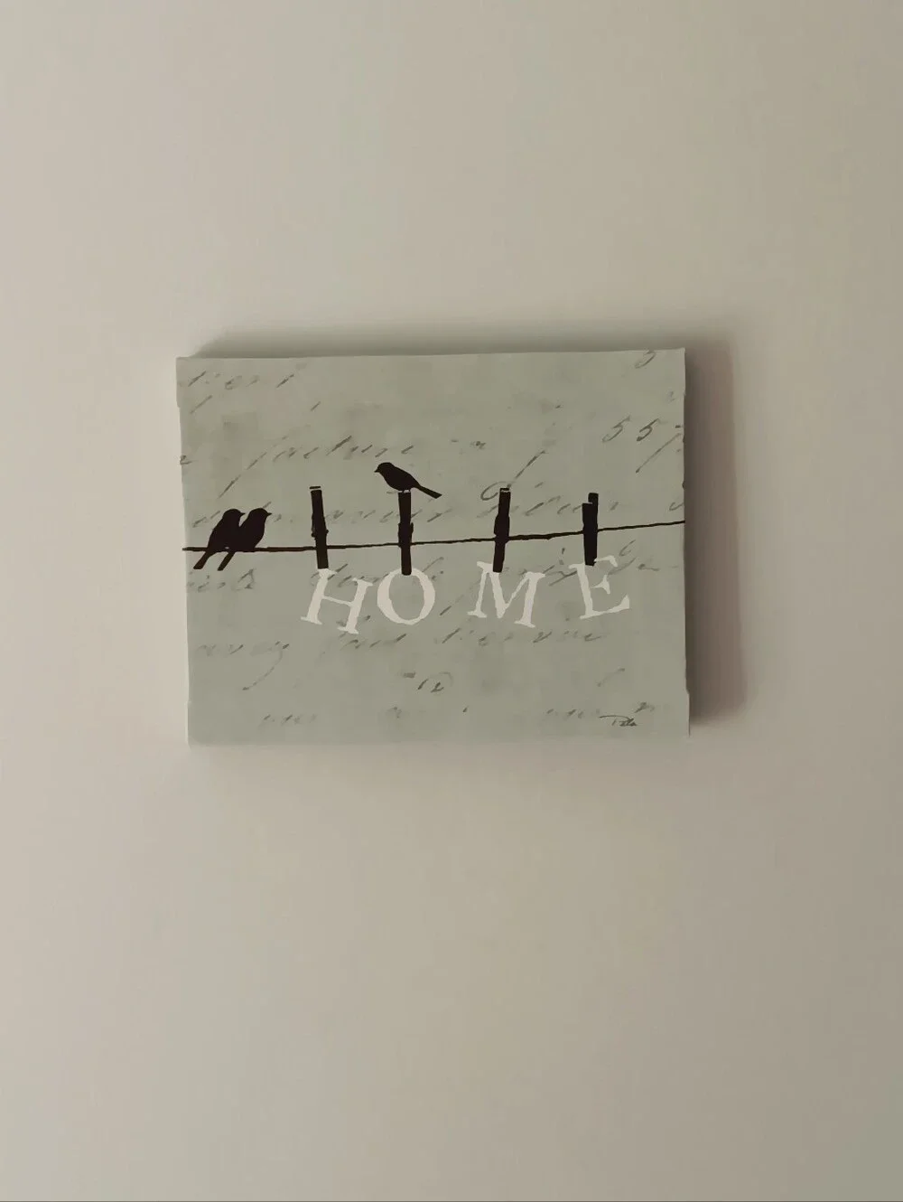 Love Birds On Clothesline Home Wall Decor Plaque Aqua Blue Black White 8